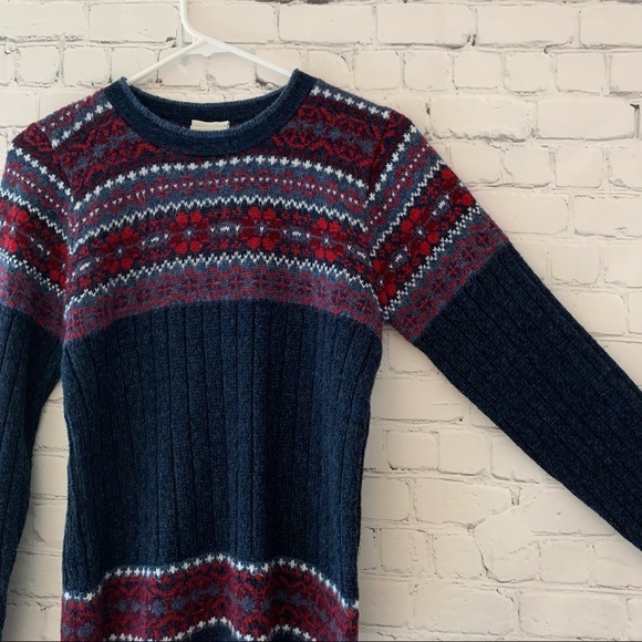 Vintage Woman’s king sleeve Crewneck Fair isle Crewneck sweater | size S petite - Picture 2 of 8